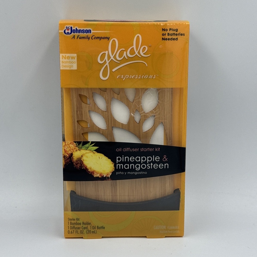 NEW Decorative Glade Bamboo Oil Diffuser Pineapple &‎ Mangosteen